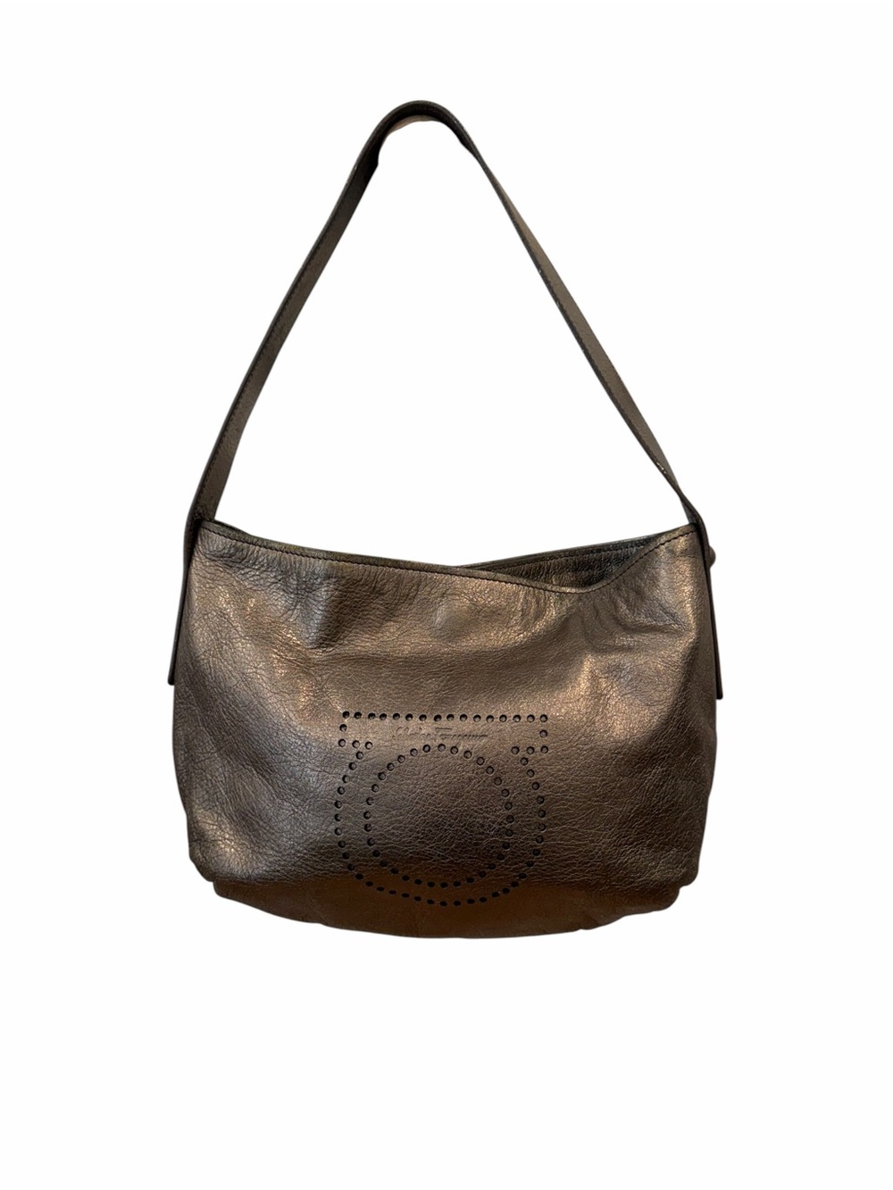 Salvatore Ferragamo Shoulder Hobo Bag in Metallic Bronze (EUC)
